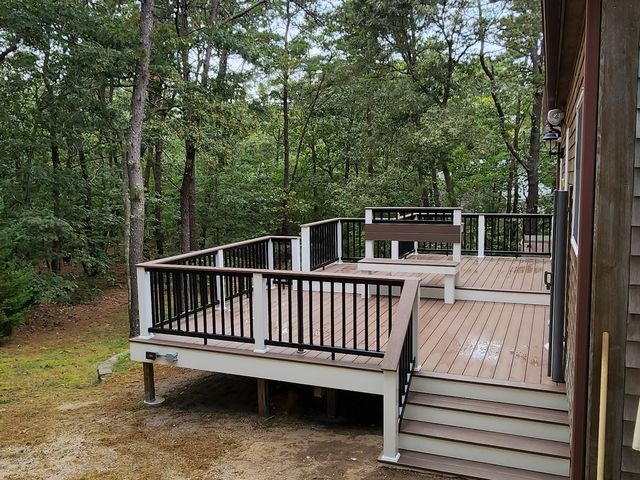 Deck and stairs from the side yard