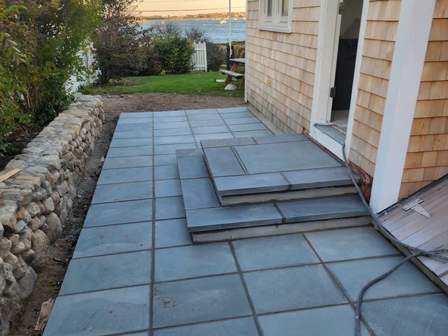 Bluestone patio with new steps