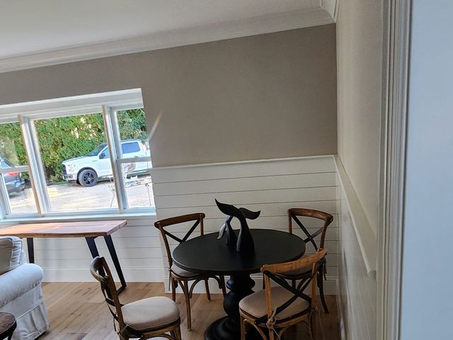 Dining area with new wide-plank floors