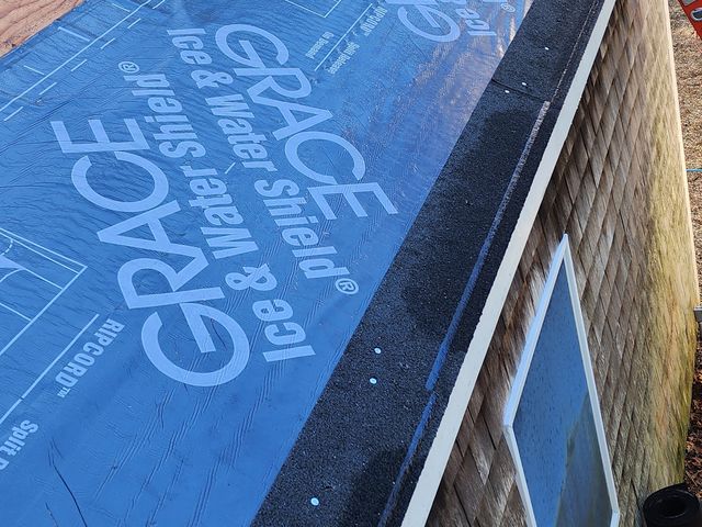 Roof deck with underlayment before shingles